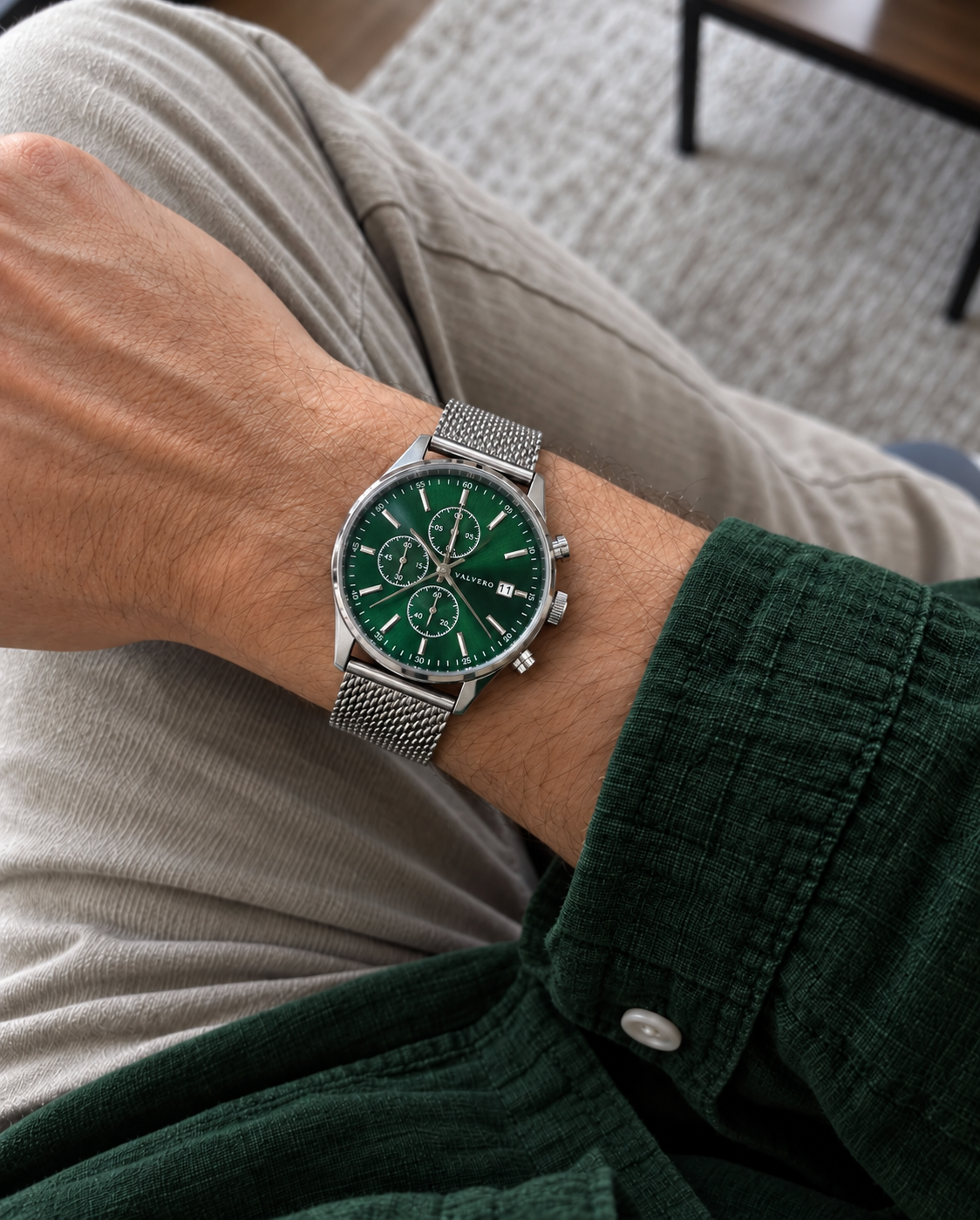 Corso Watch - Sterling Silver Emerald