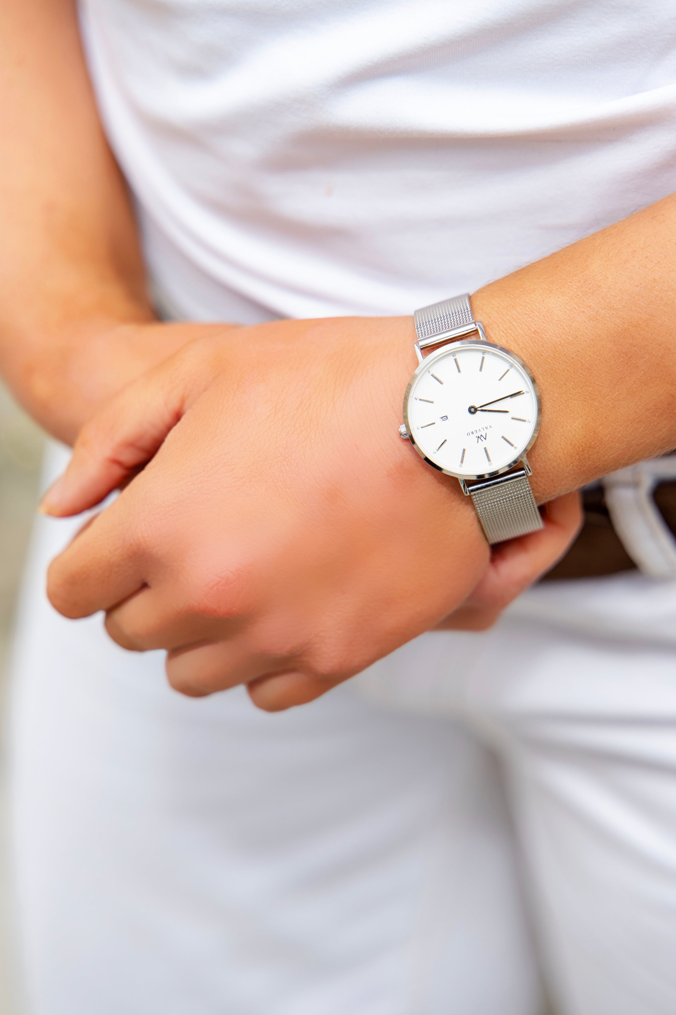 Signature Set ~ Amara Sterling Ivory Petite Watch & Sterling Velora Bangle