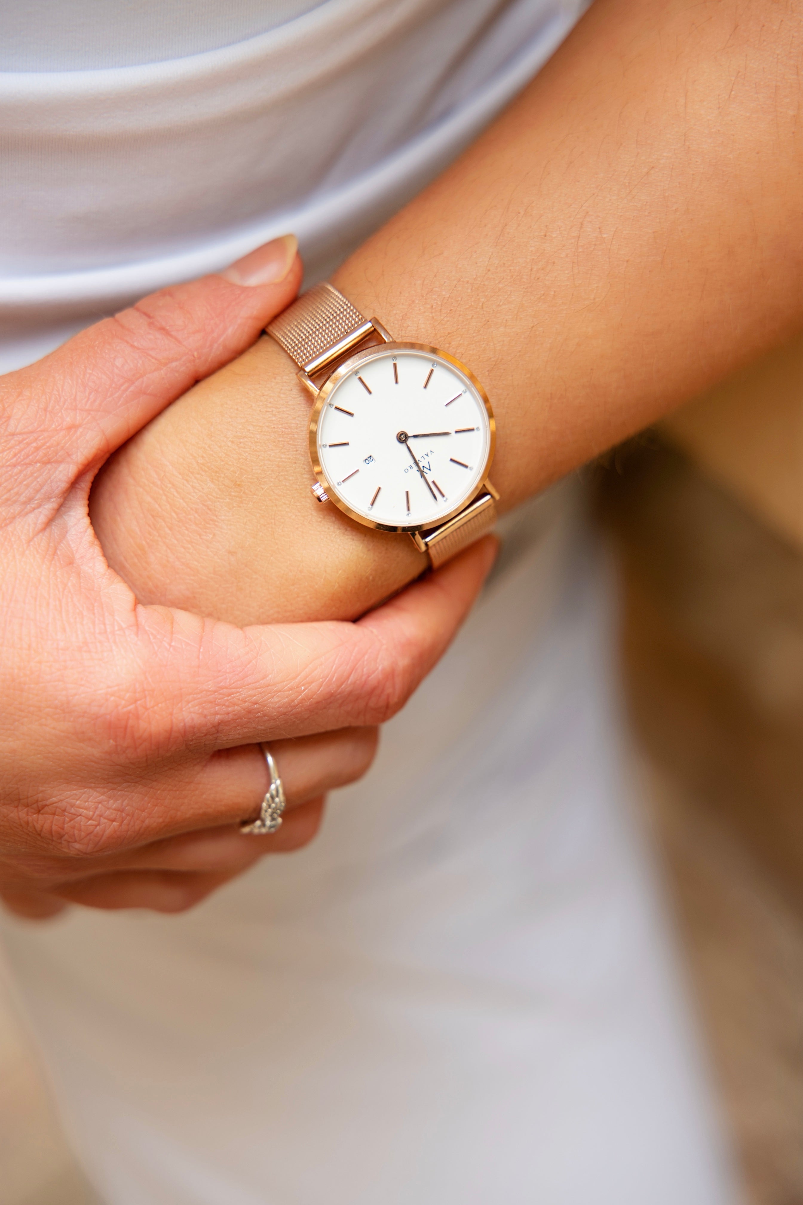 Amara Petite Watch - Rose Gold Ivory