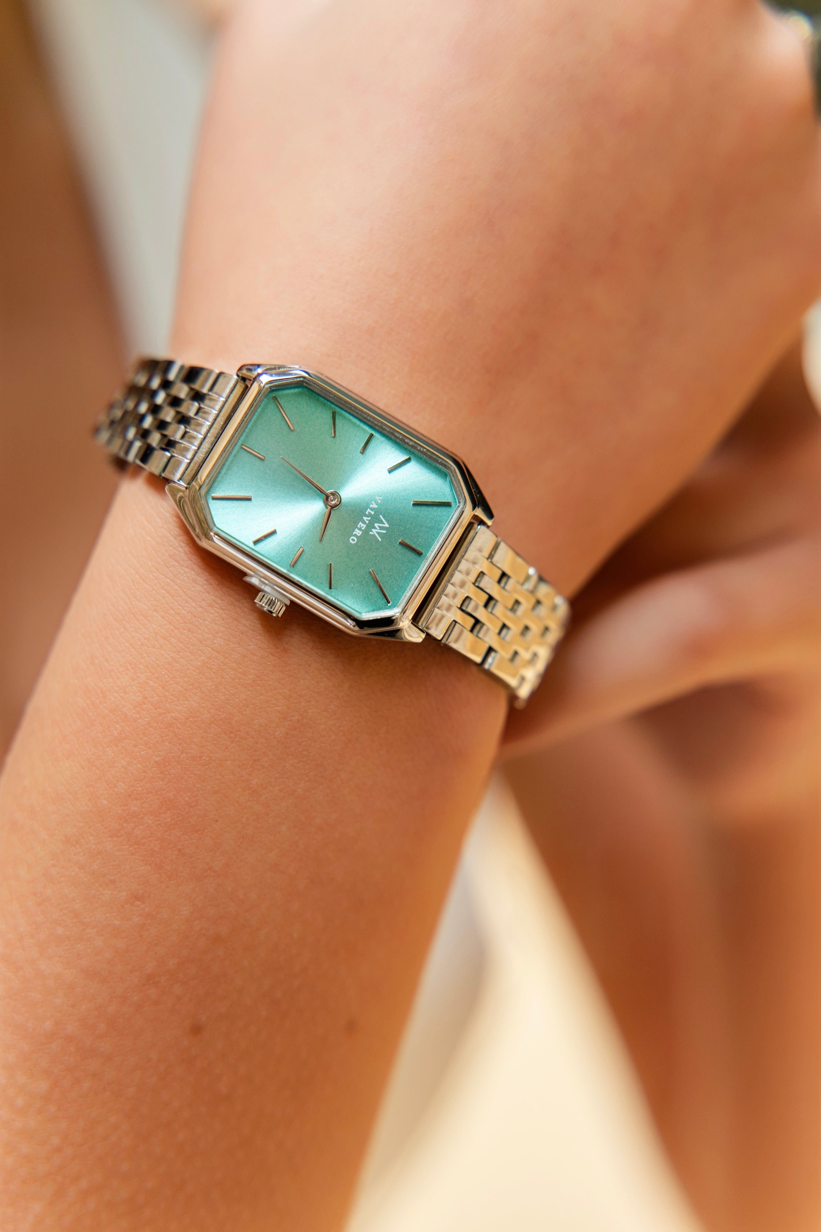 Signature Set ~ Elliana Sterling Teal Watch & Sterling Silver Velora Bangle