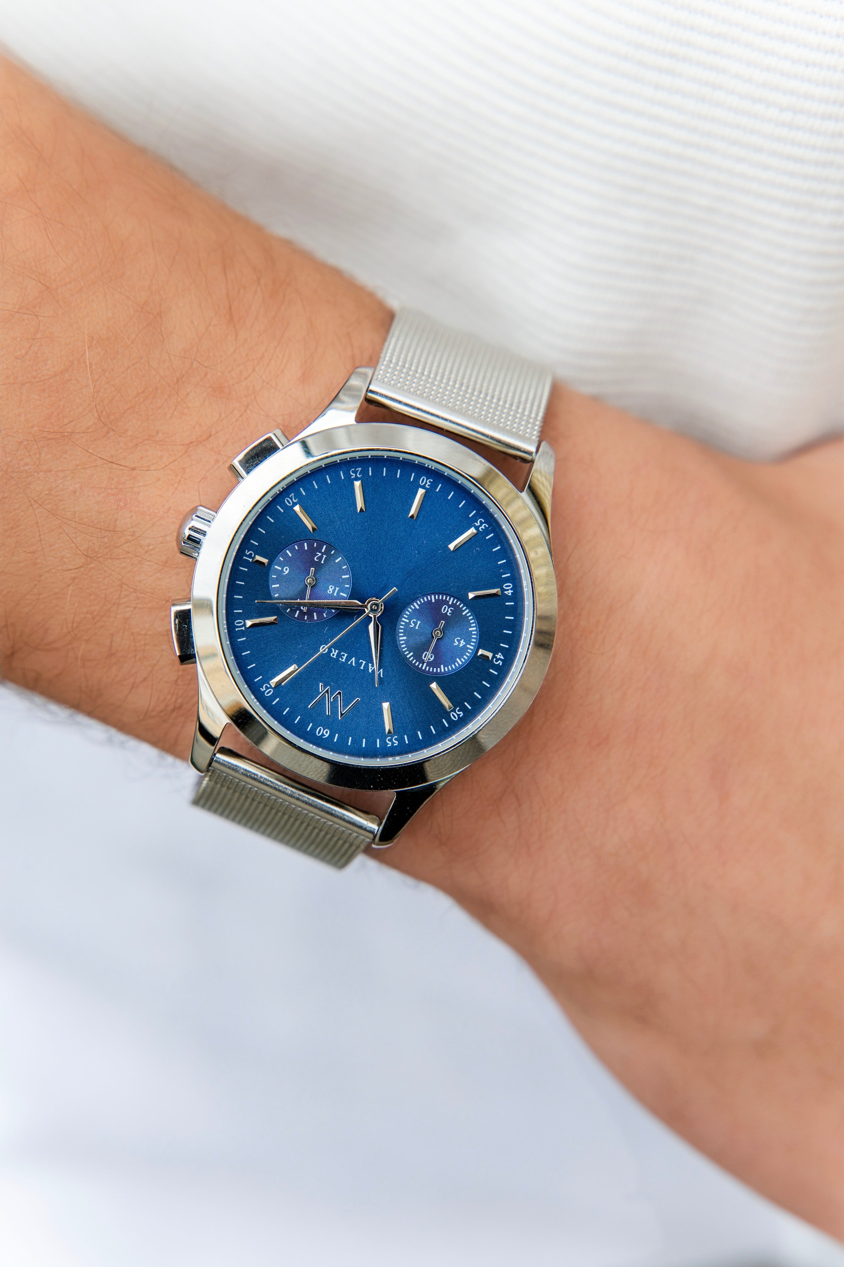 Timeless Set ~ Inferno Sterling Sapphire Watch & Vero Bracelet Sterling Silver