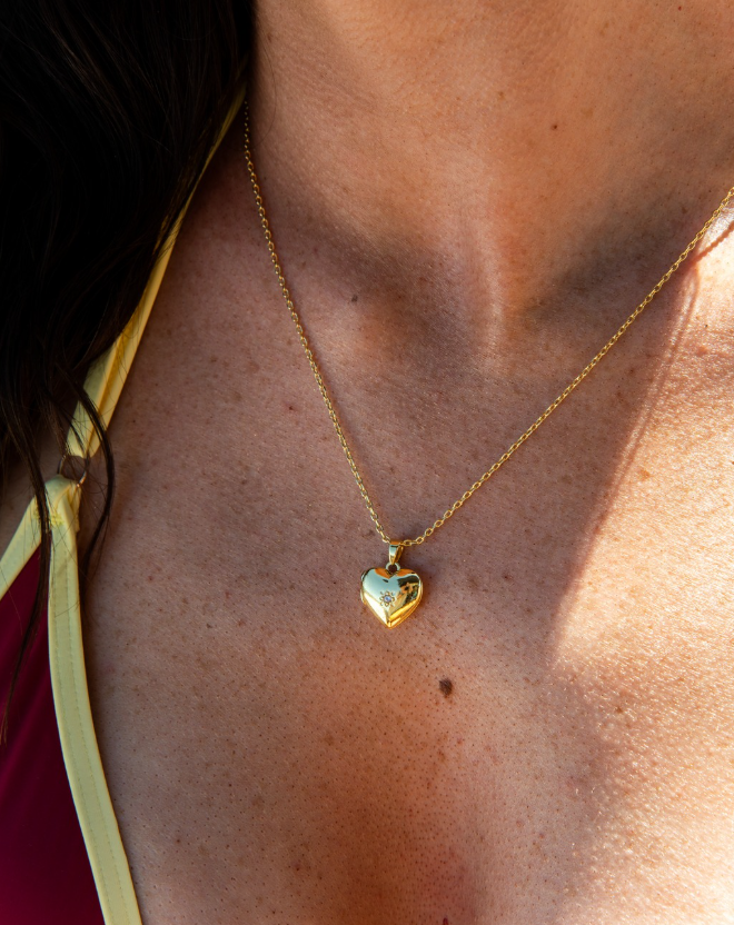 Amore Heart Necklace - Gold