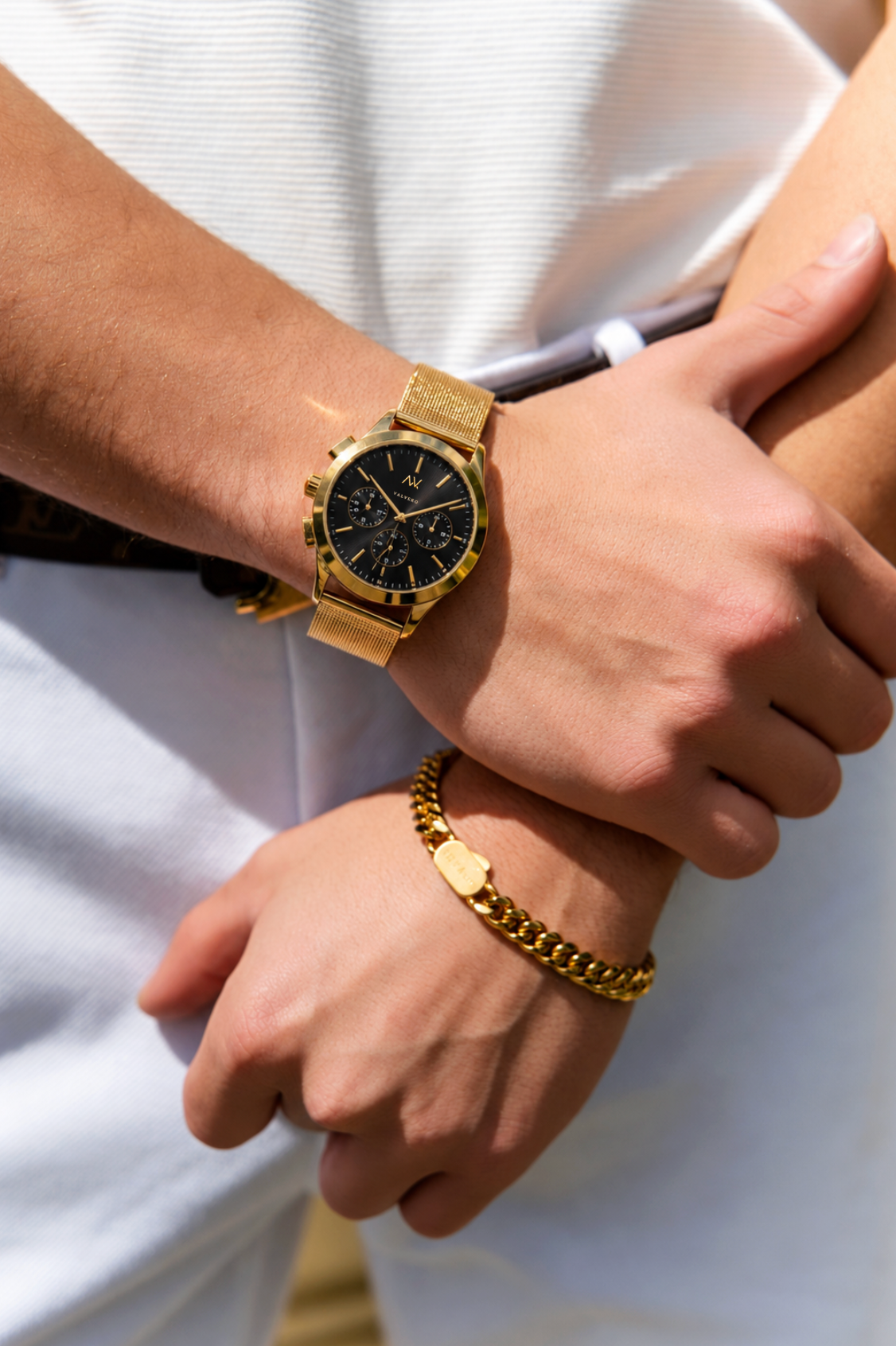 Timeless Set ~ Inferno Luxe Gold Black Watch & Vero Bracelet Luxe Gold