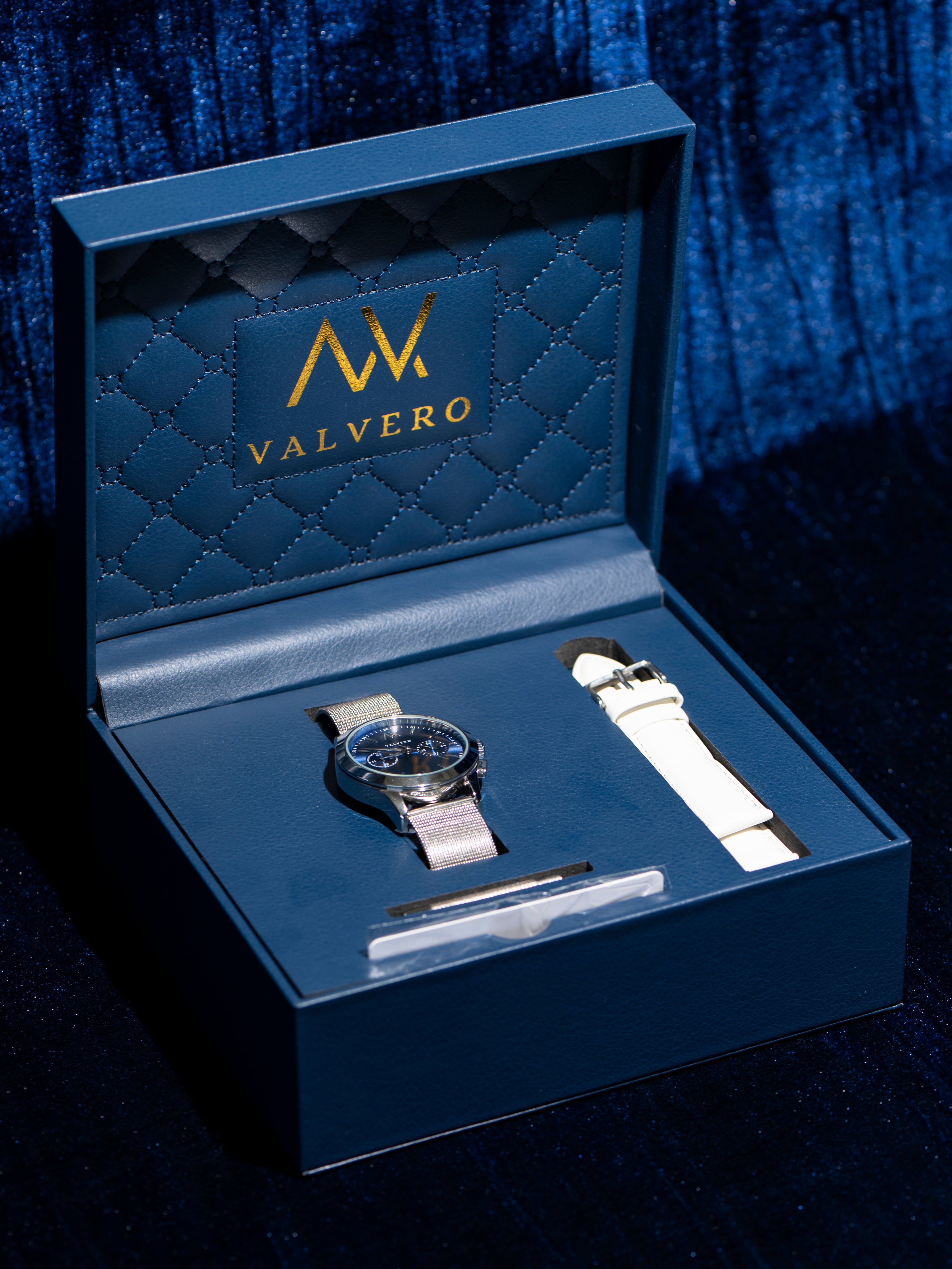 Timeless Set ~ Inferno Sterling Sapphire Watch & Vero Bracelet Sterling Silver