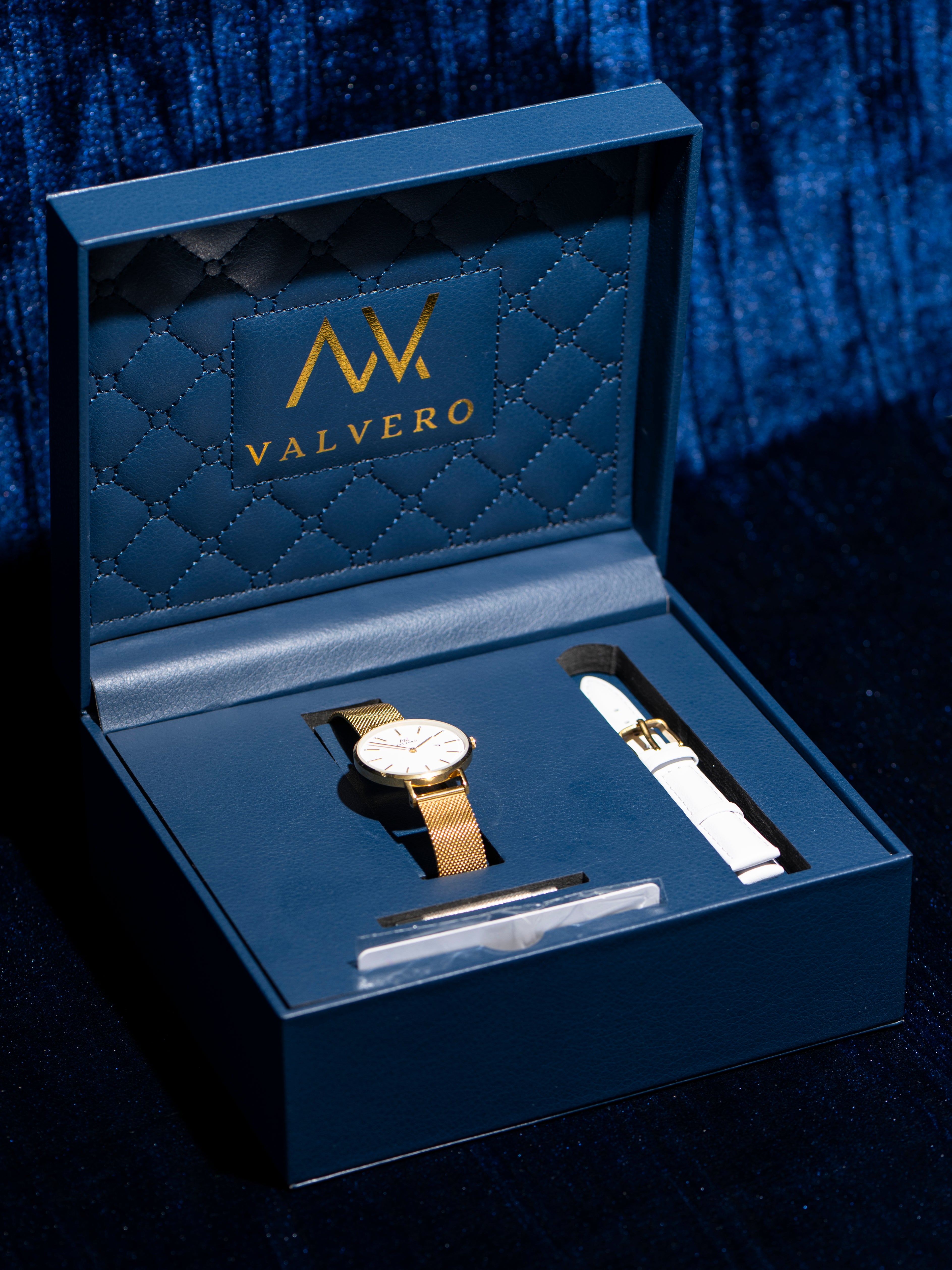 Signature Set ~ Amara Luxe Gold Ivory Petite Watch & Luxe Gold Velora Bangle