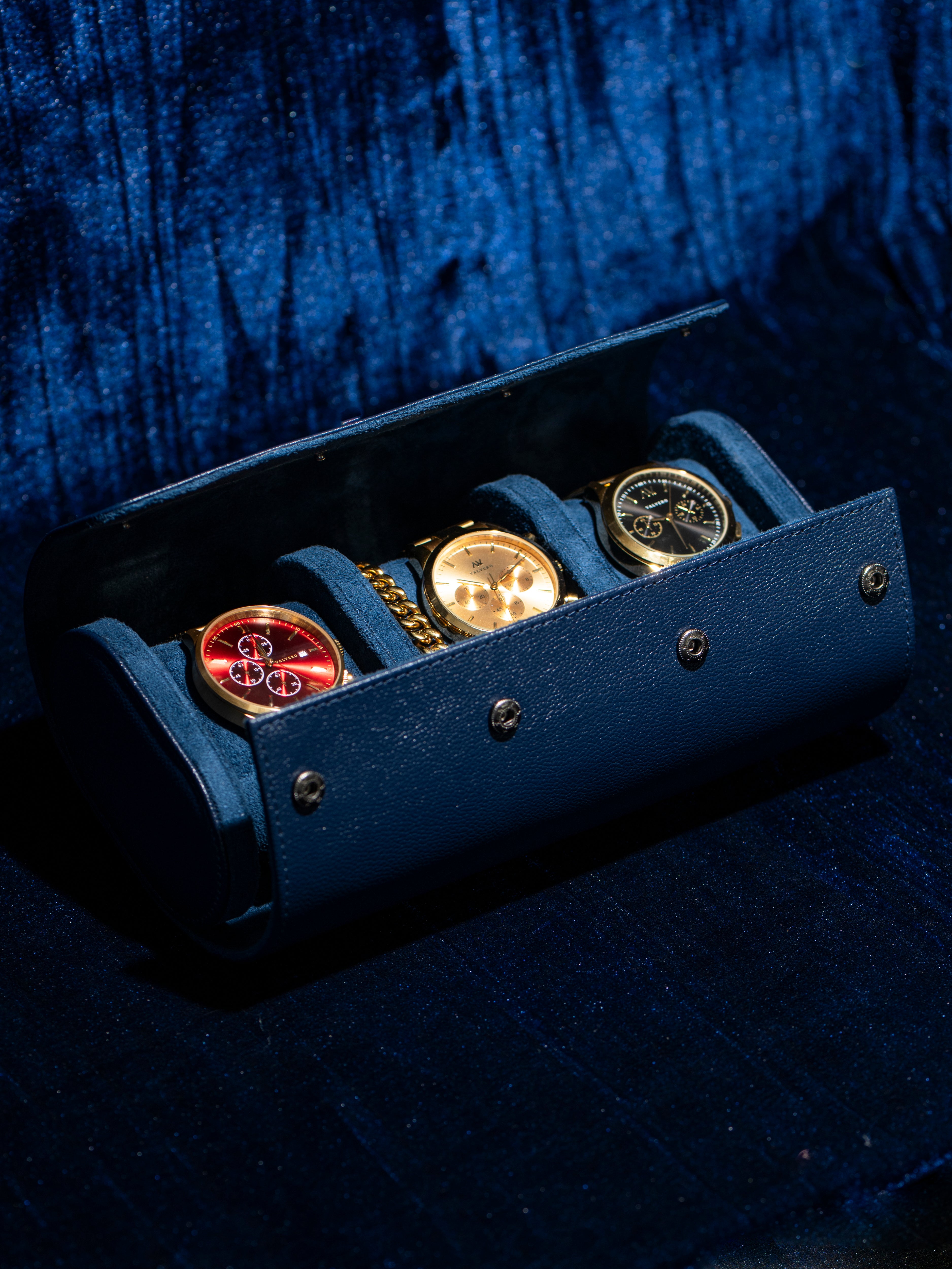 VALVERO Signature Watch Travel Case – Premium 3-Slot Leather Organiser