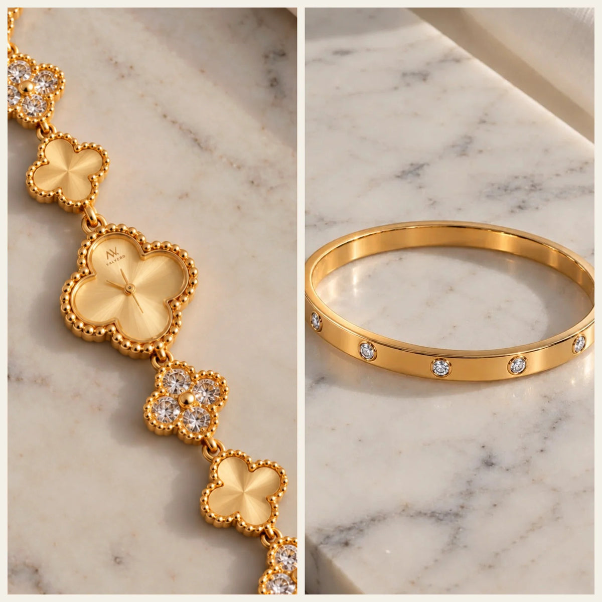 The Fortuna Signature Set – Luxe Gold watch & Valentina Gold bangle