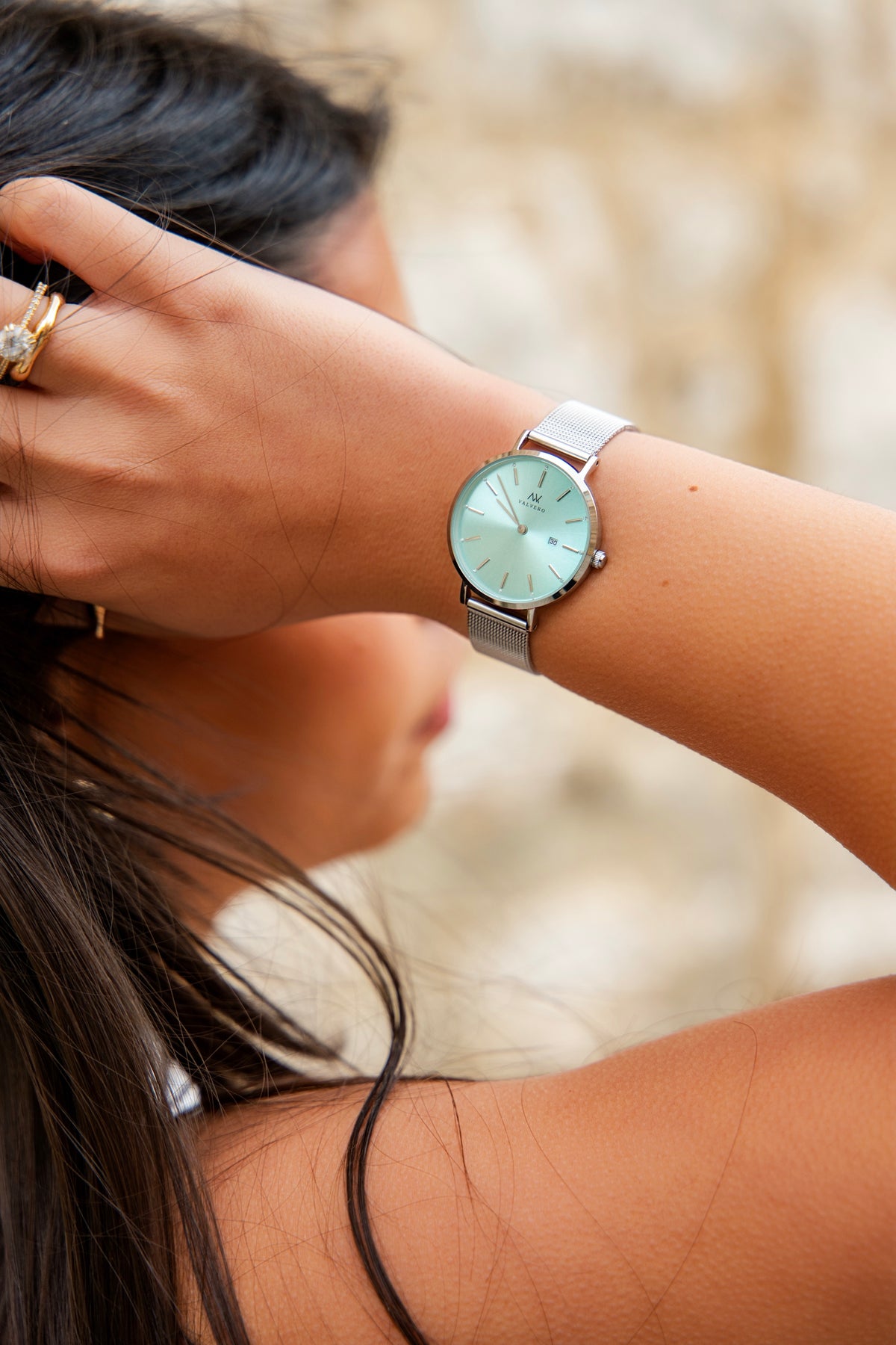 Amara Petite Watch - Sterling Teal