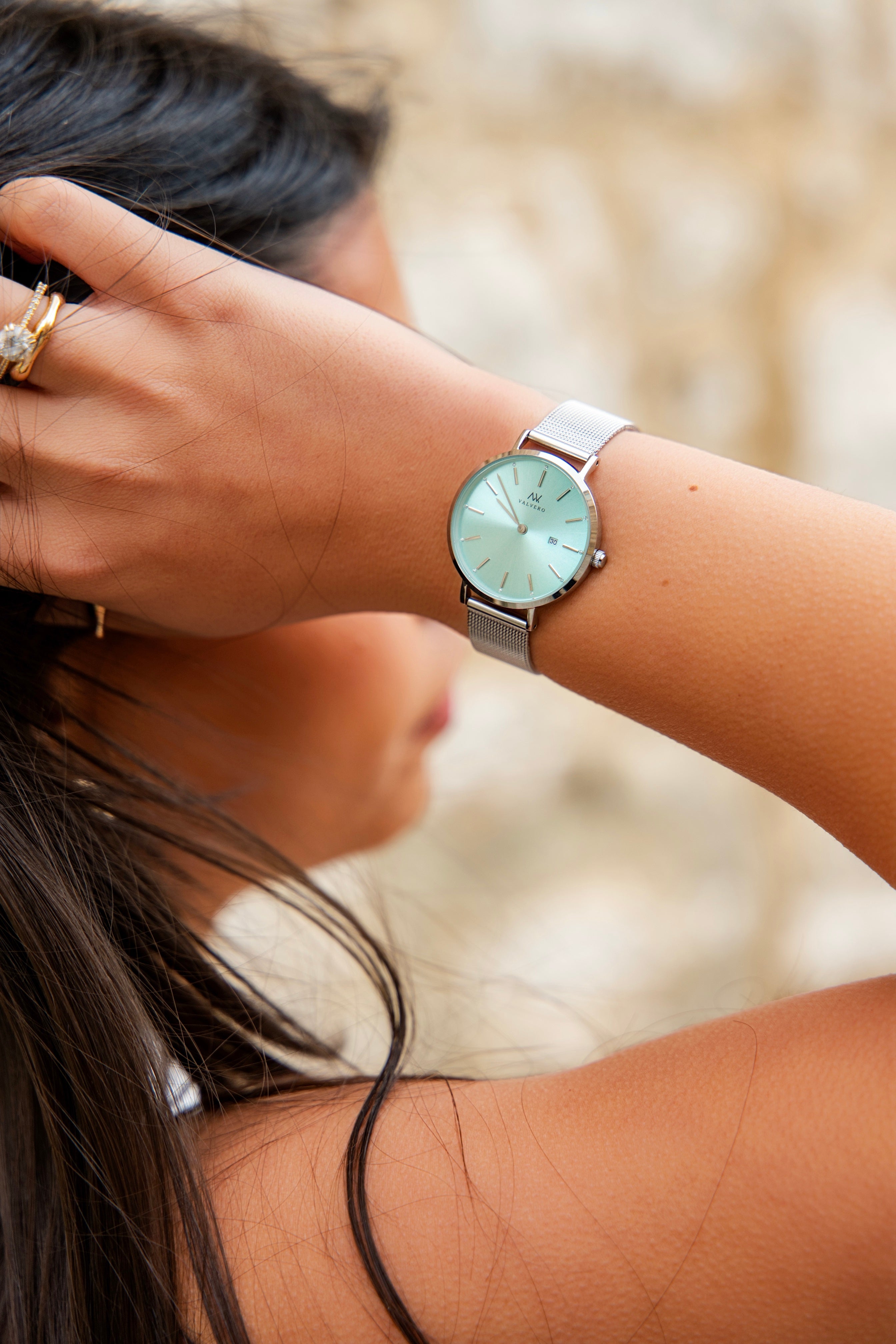 Amara Petite Watch - Sterling Teal