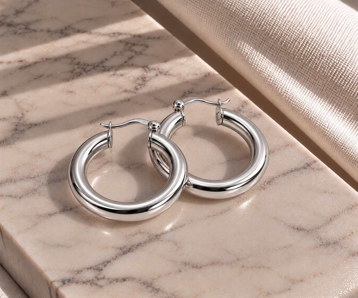 Livia Hoop Earrings - Silver