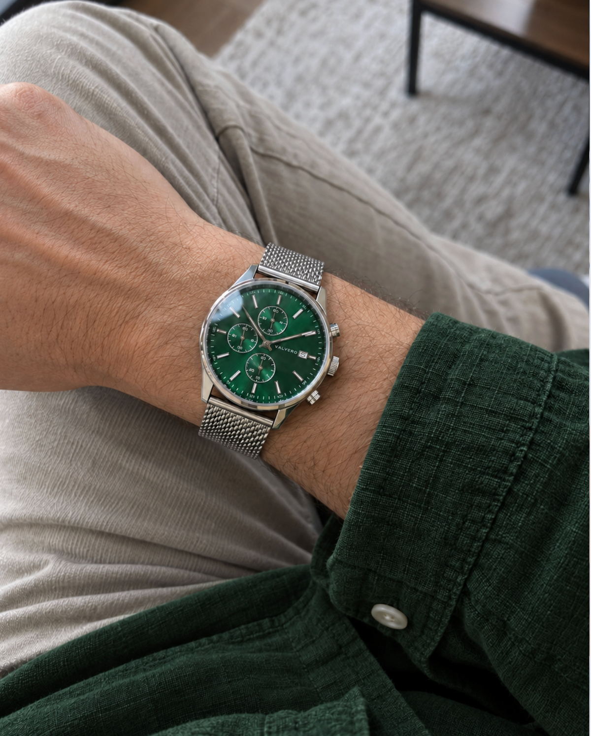Corso Watch - Sterling Silver Emerald.