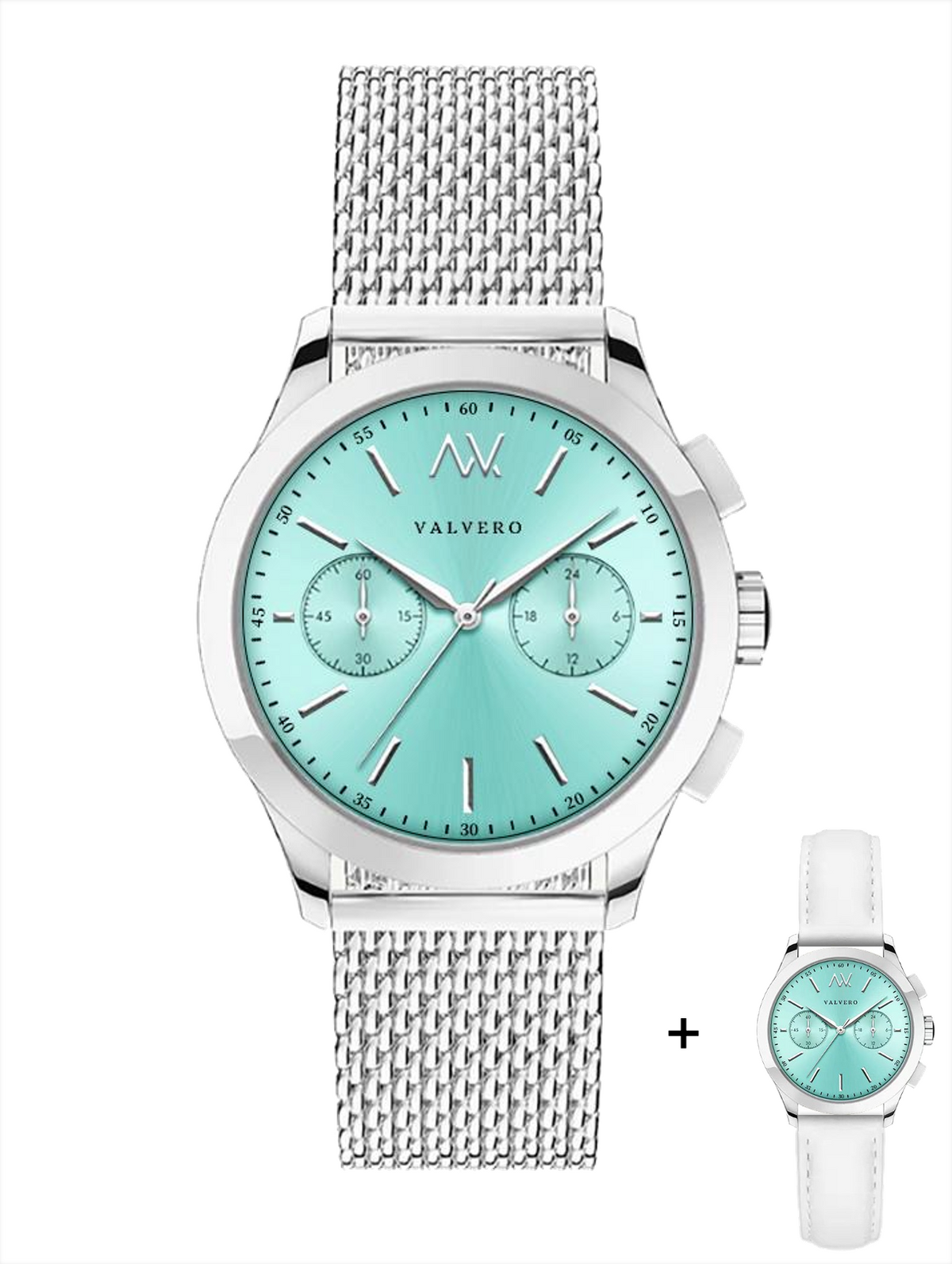Timeless Set ~ Aire Sterling Teal Watch & Vero Bracelet Sterling Silver