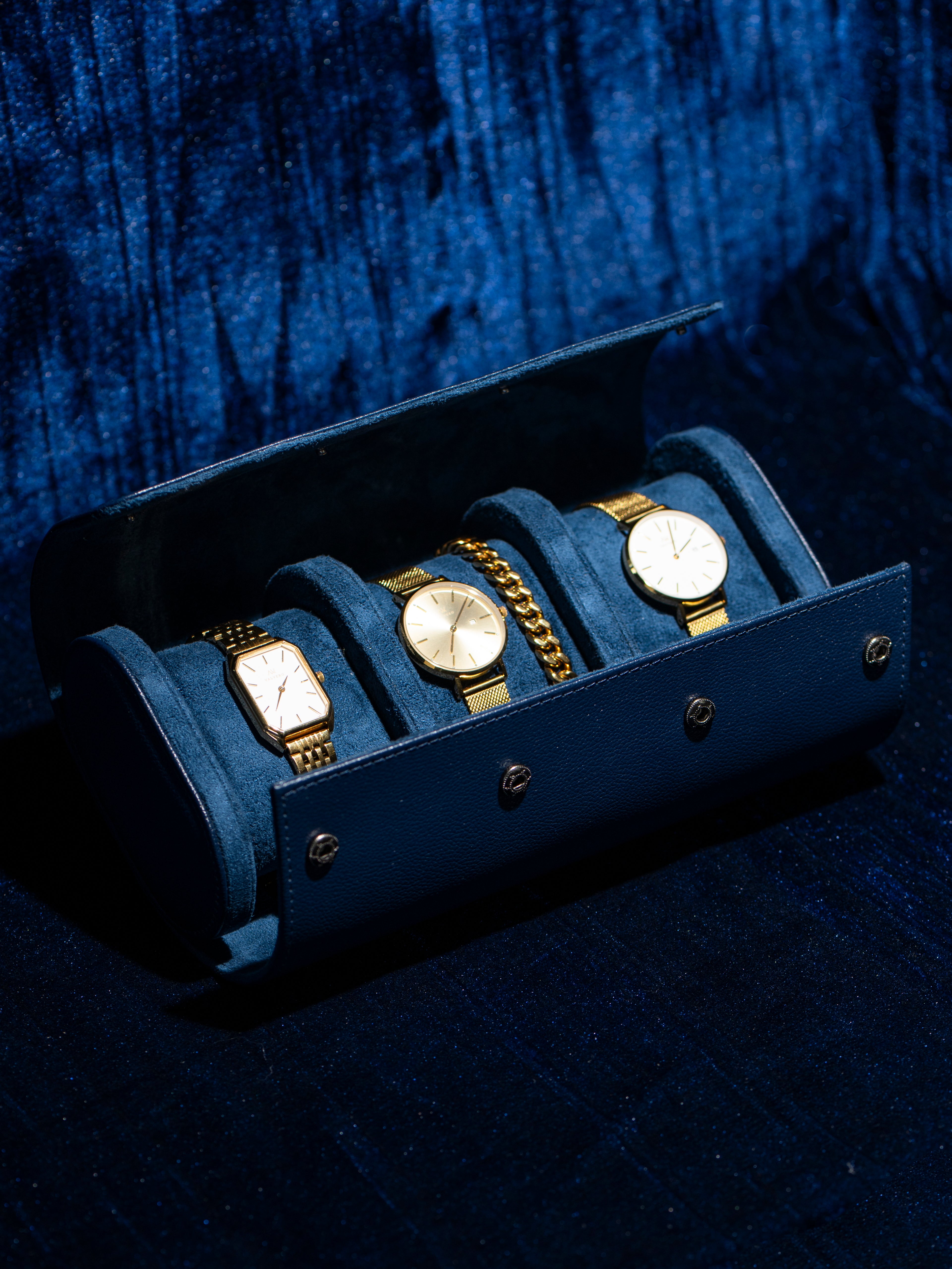 VALVERO Signature Watch Travel Case – Premium 3-Slot Leather Organiser