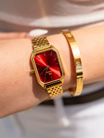 Signature Set ~ Elliana Luxe Gold Rose Watch & Velora Bangle