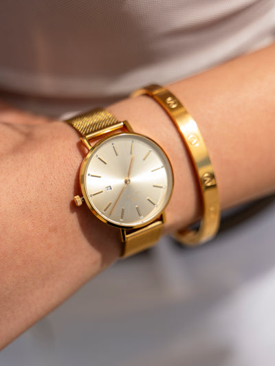 Signature Set ~ Amara Luxe Gold Petite Watch & Luxe Gold Velora Bangle